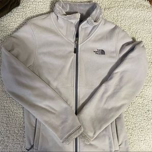 North face light purple zip up fleece